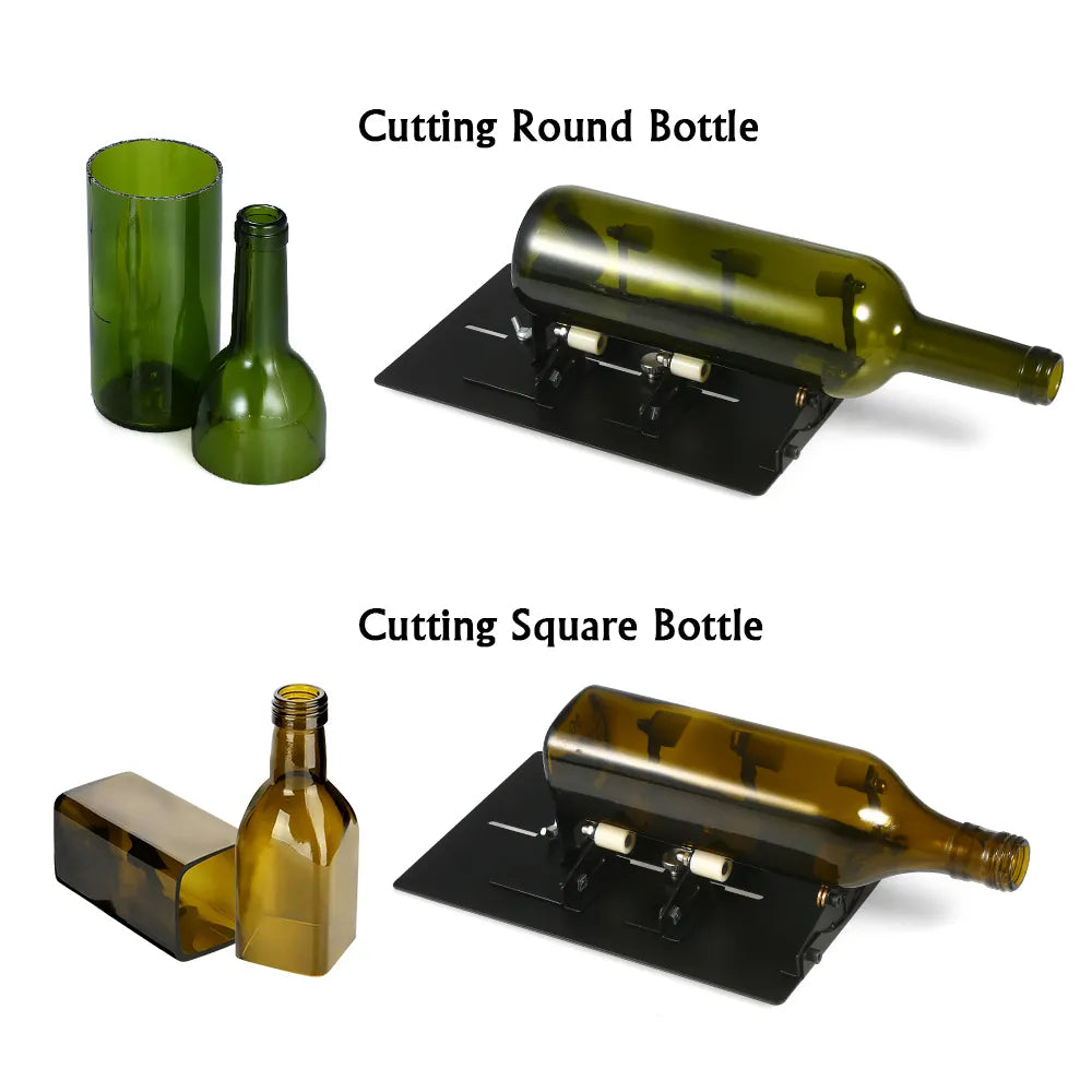 Glass Bottle Cutter Tool Square Round Wine Beer Glass Sculptures Cutter Machine for Beer Glass Cutting Bottles Holder