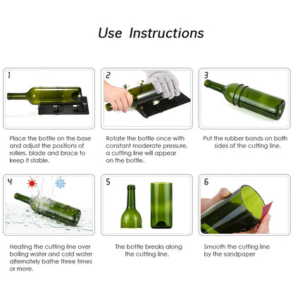 Glass Bottle Cutter Tool Square Round Wine Beer Glass Sculptures Cutter Machine for Beer Glass Cutting Bottles Holder